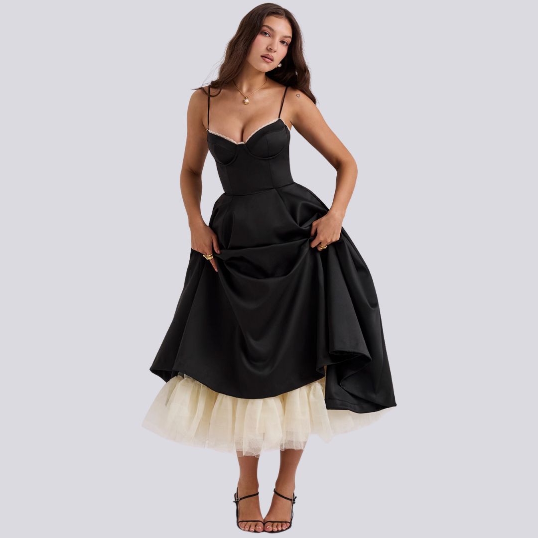 Valenzora | Stylish V-neck A-line maxi dress