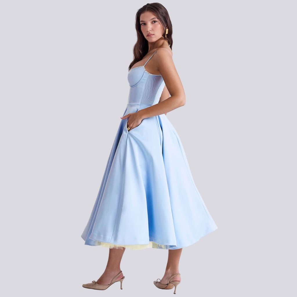 Valenzora | Stylish V-neck A-line maxi dress