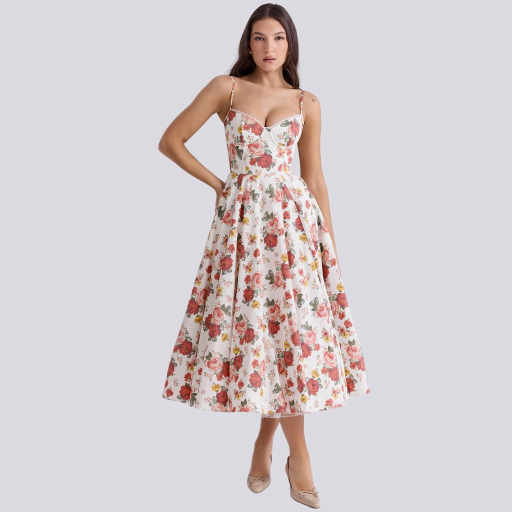 Valenzora | Stylish V-neck A-line maxi dress