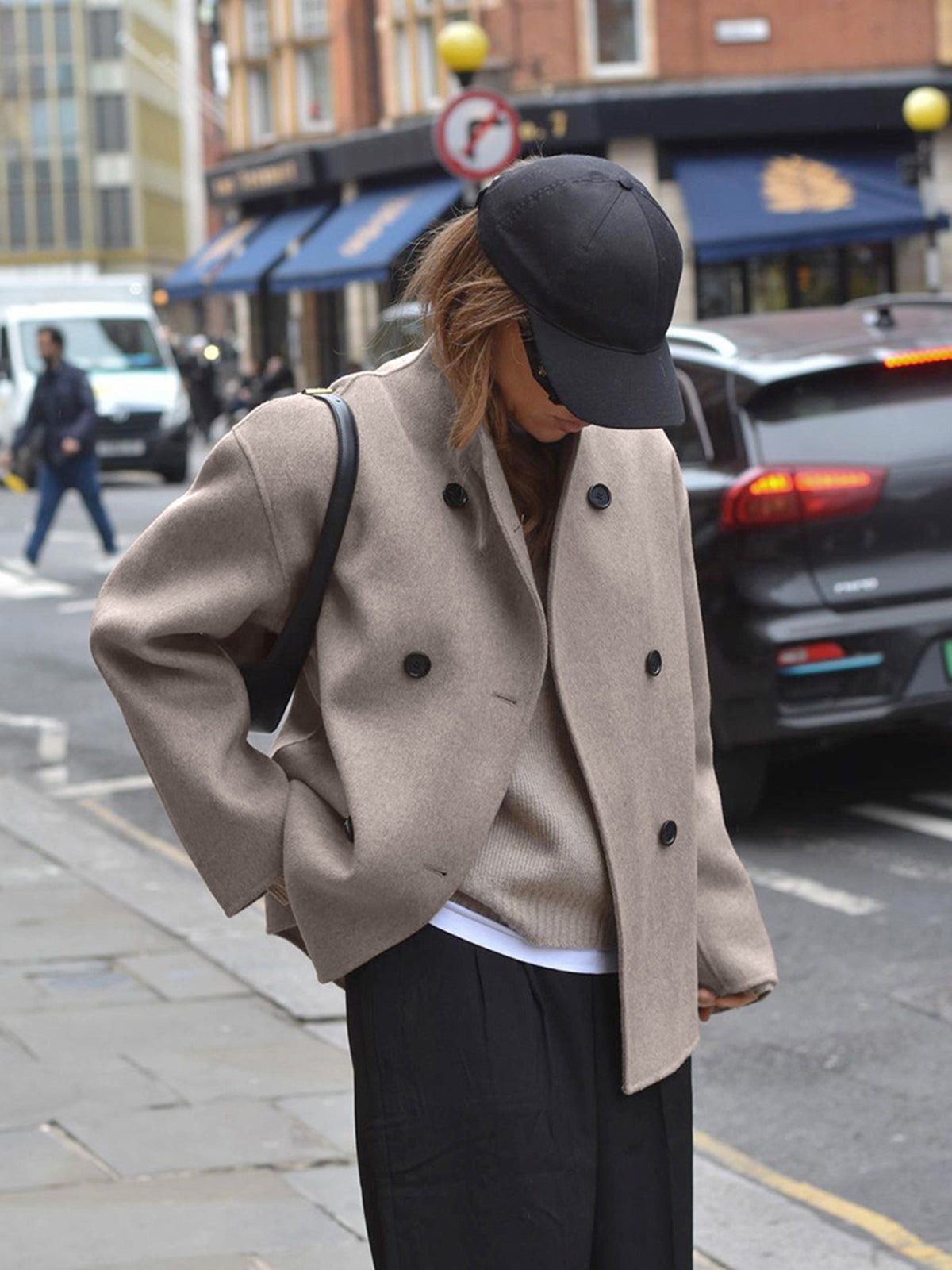 Valenzora | Women's Jacket with Double Row of Buttons in Wool Blend