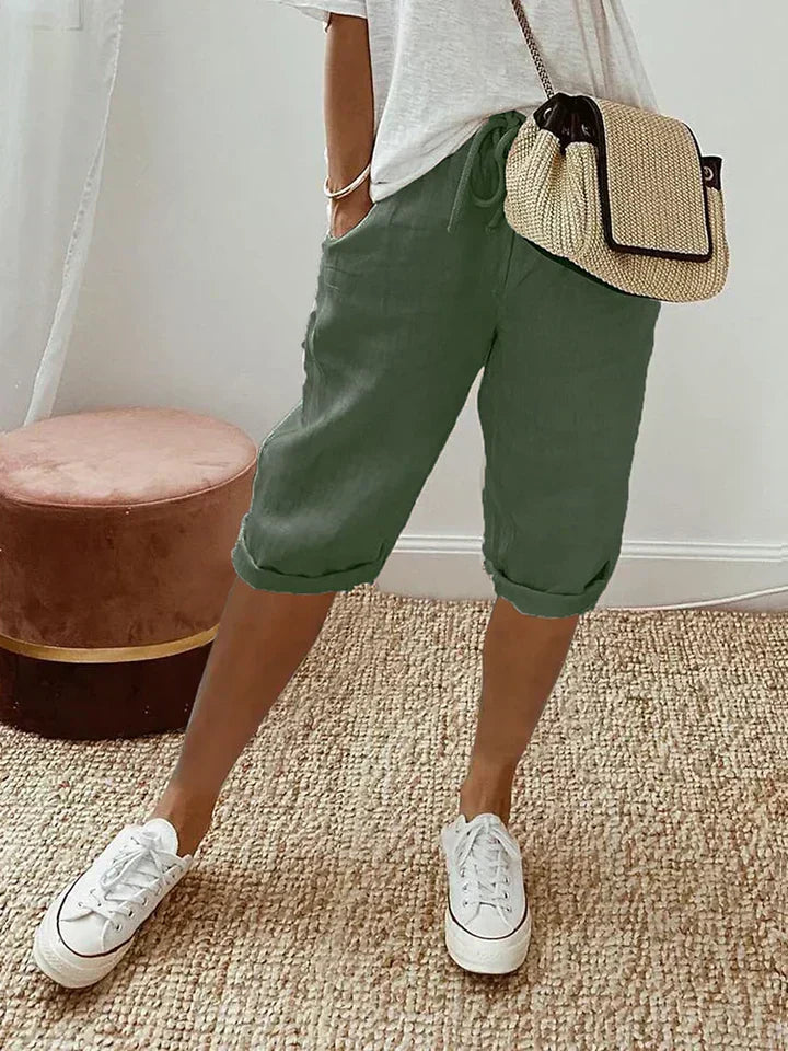 Valenzora | Cotton and linen shorts for women