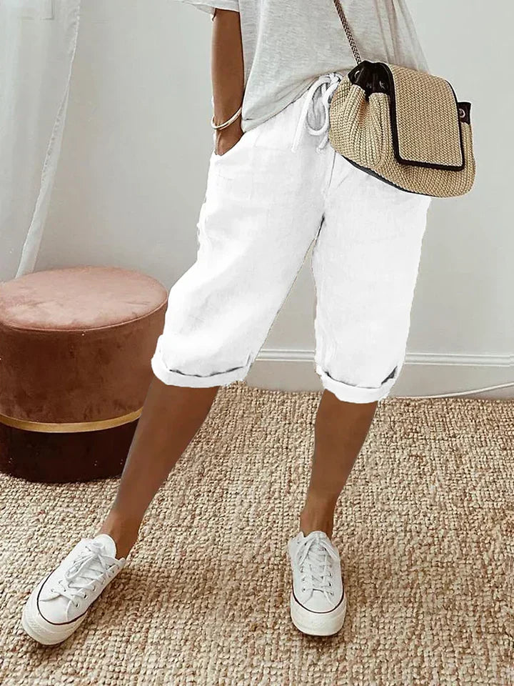 Valenzora | Cotton and linen shorts for women