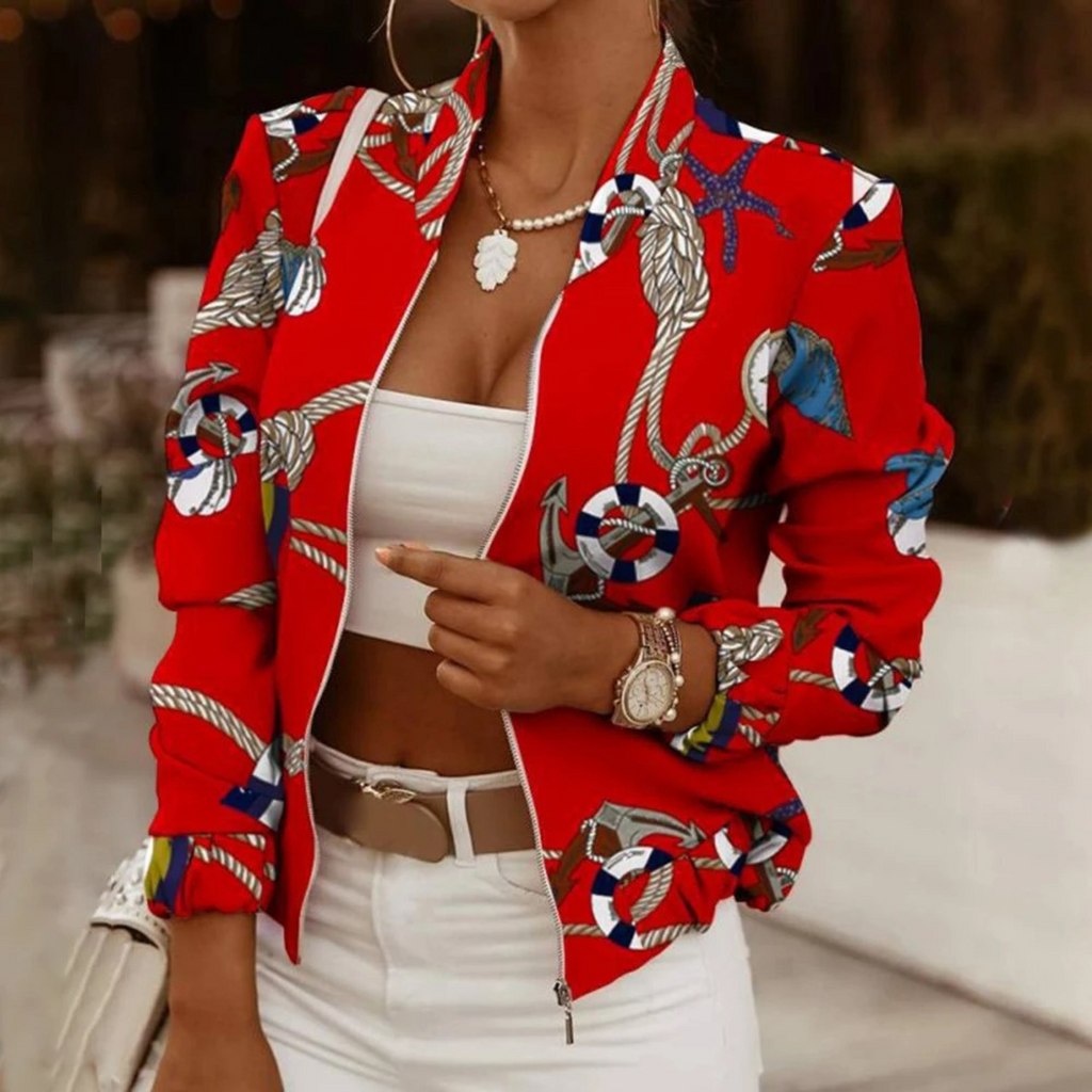 Valenzora | Baroque-Inspired Lightweight Bomber Jacket for Women