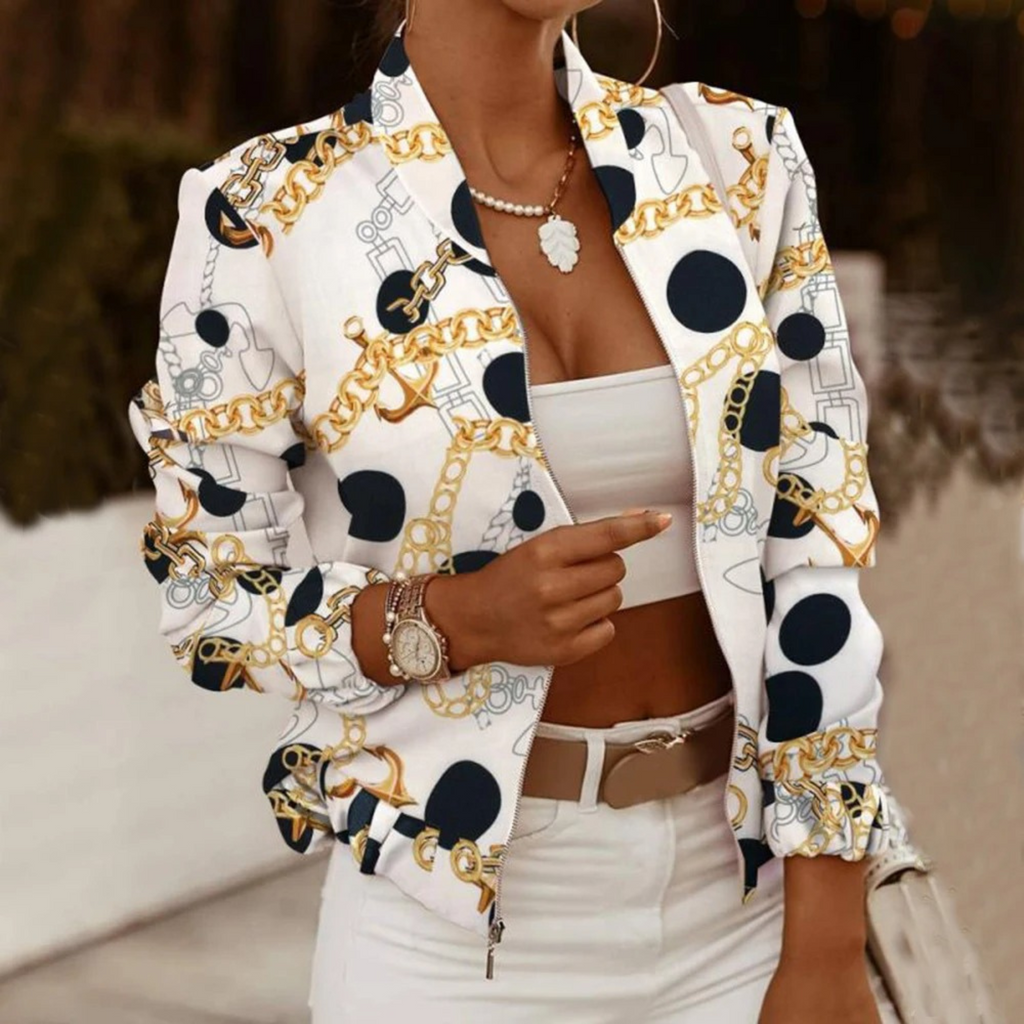 Valenzora | Baroque-Inspired Lightweight Bomber Jacket for Women
