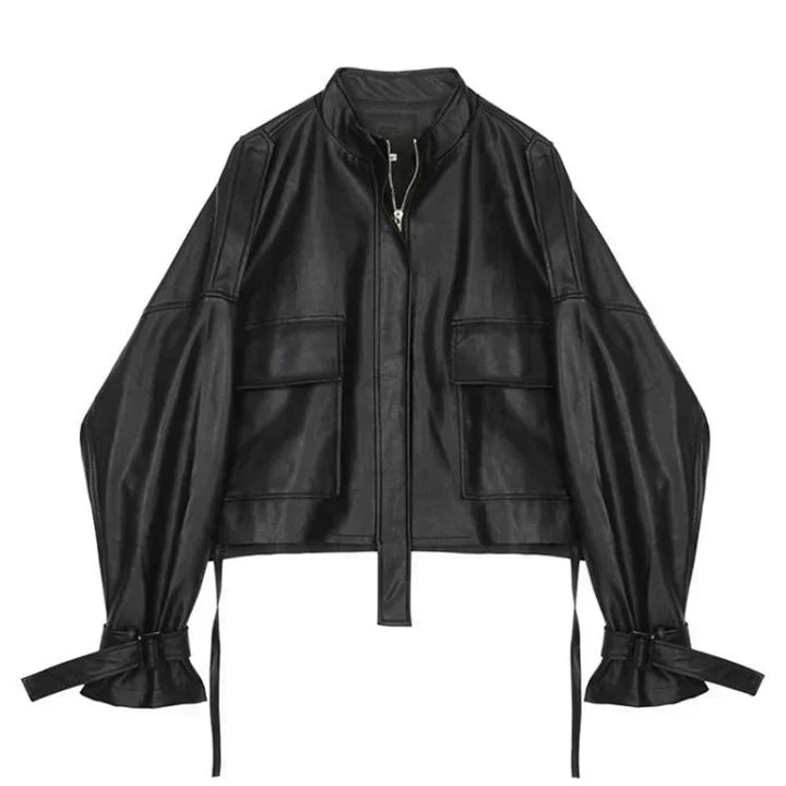 Valenzora | Women's Leather Jacket with Box Cut