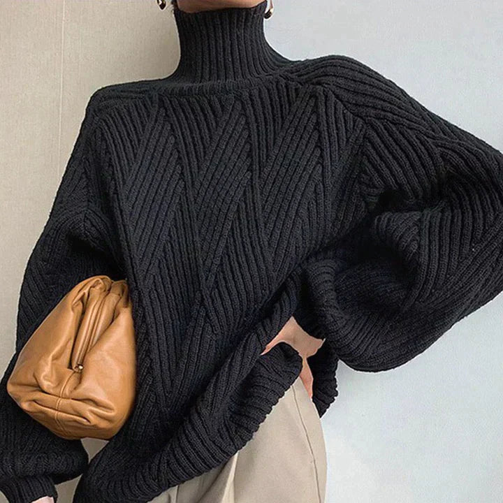 Black turtleneck sweater