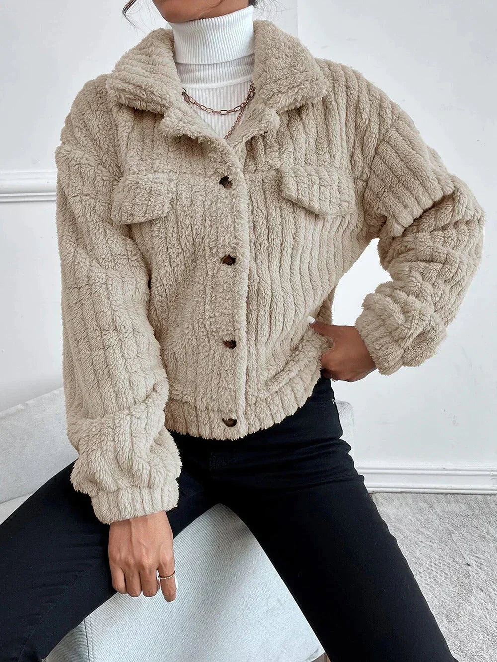Valenzora | Dicke Plüschjacke für Damen