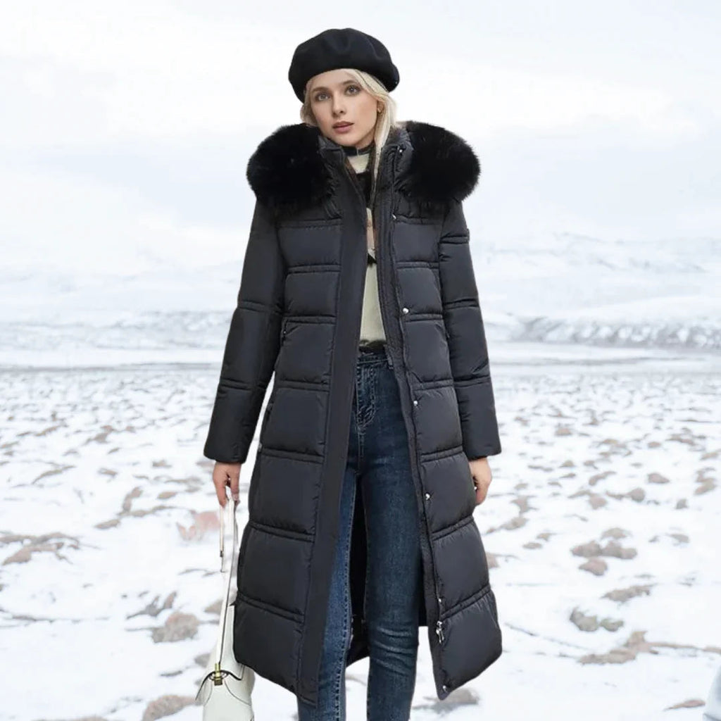 Valenzora | Women's Winter Jacket - Warm lined jacket with faux fur collar