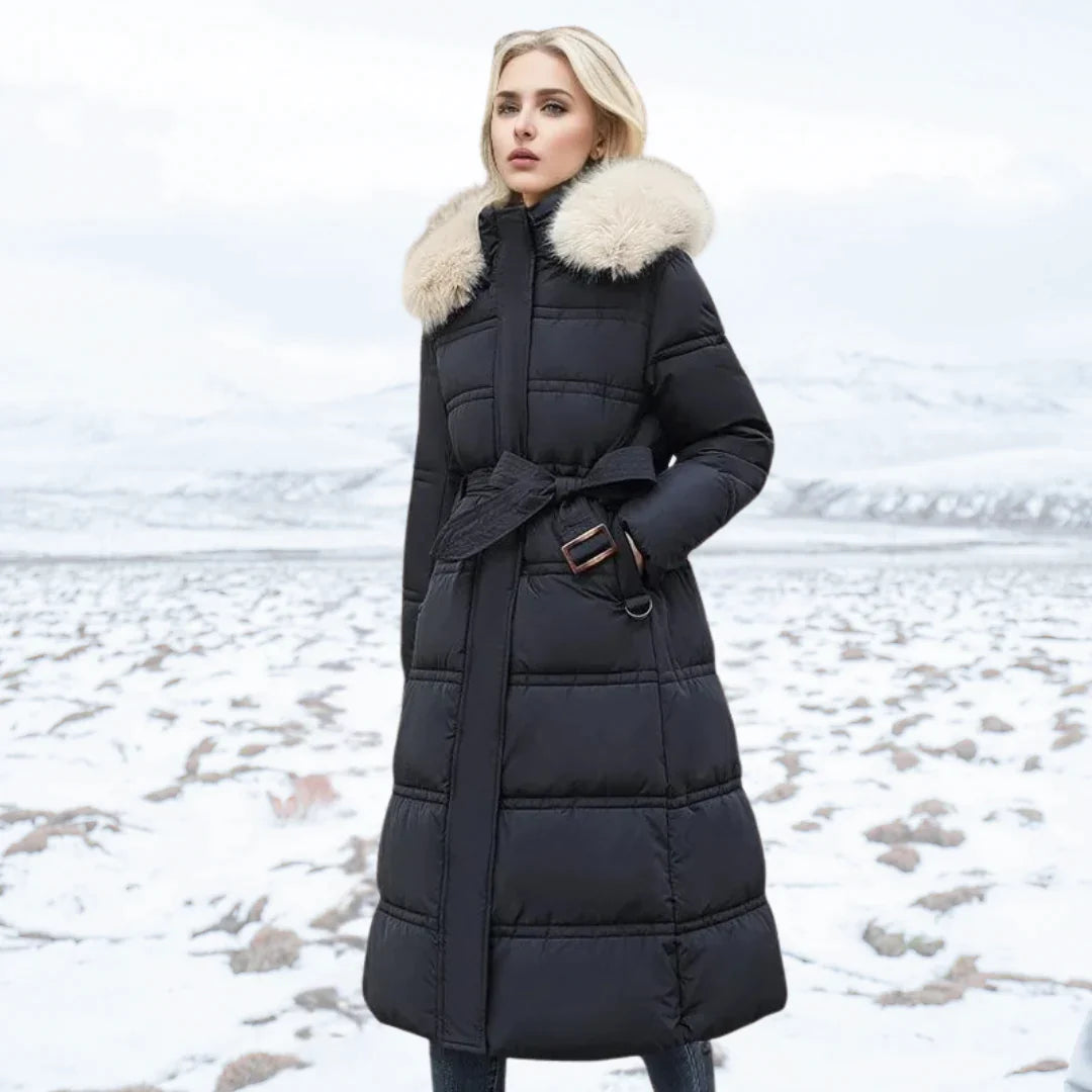 Valenzora | Women's Winter Jacket - Warm lined jacket with faux fur collar