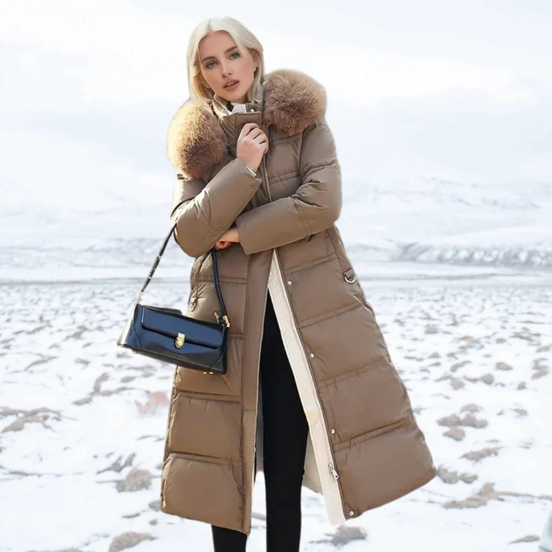 Valenzora | Women's Winter Jacket - Warm lined jacket with faux fur collar