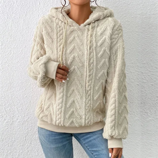 Valenzora | Casual Autumn Teddy Fleece Hoodie for Women