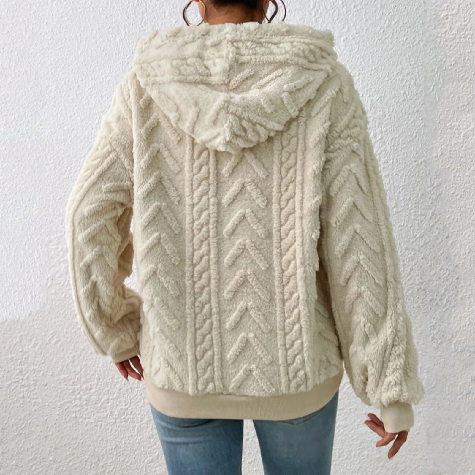 Valenzora | Casual Autumn Teddy Fleece Hoodie for Women
