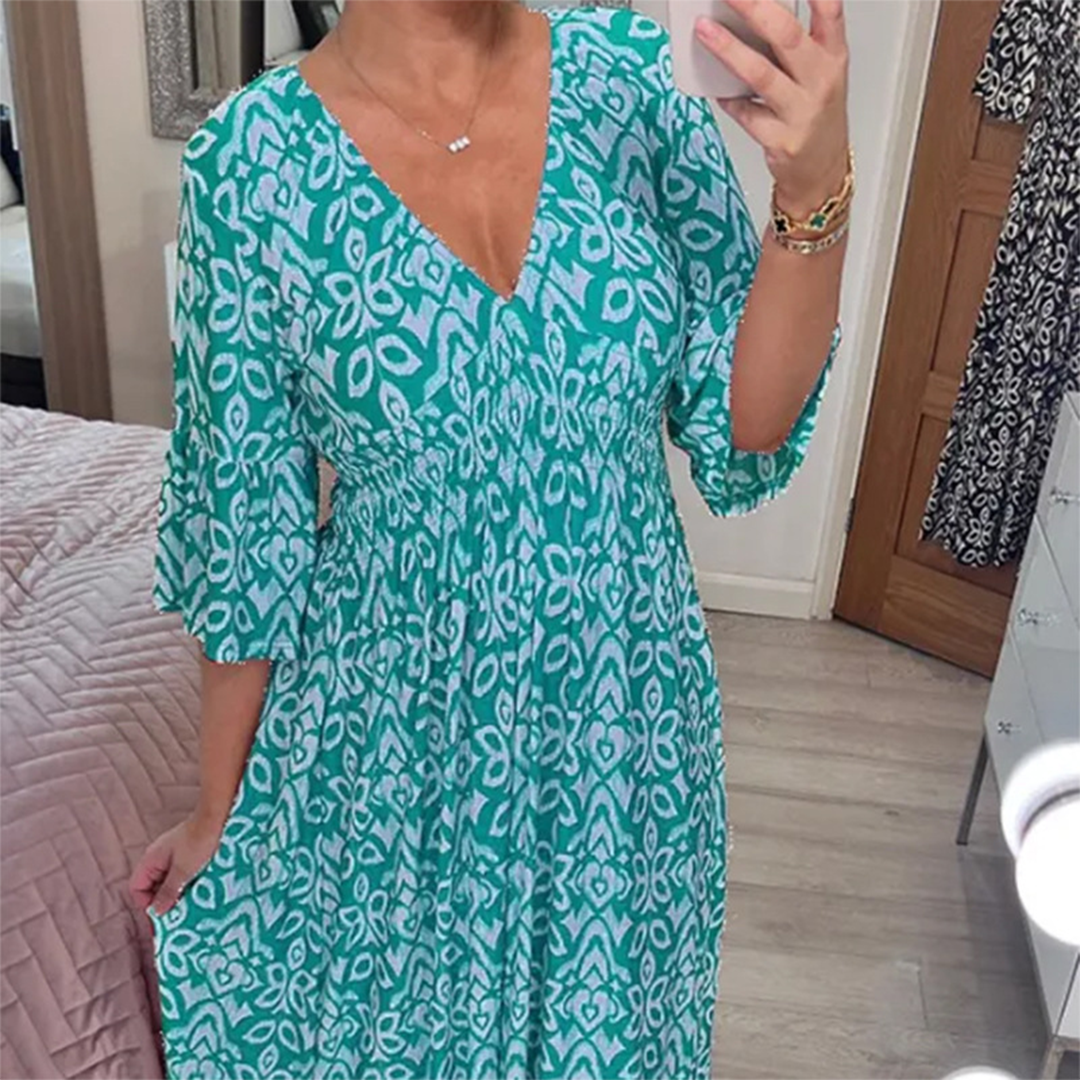 Valenzora | Casual V-neck maxi dress