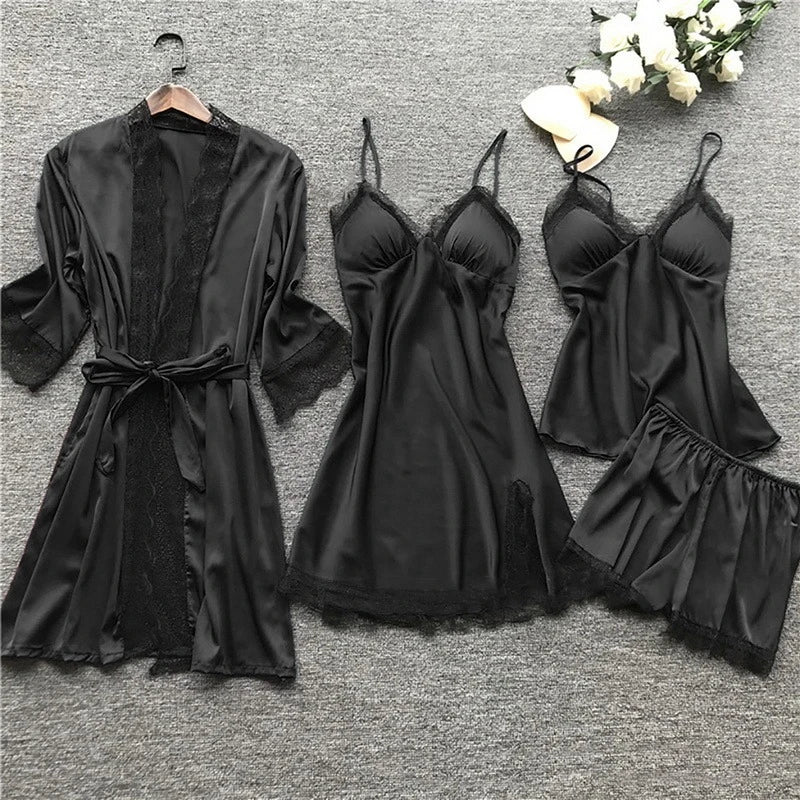 Valenzora | Satin lace pajama set for women