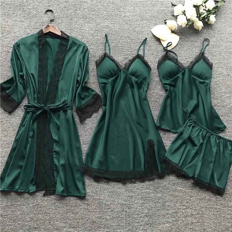 Valenzora | Satin lace pajama set for women