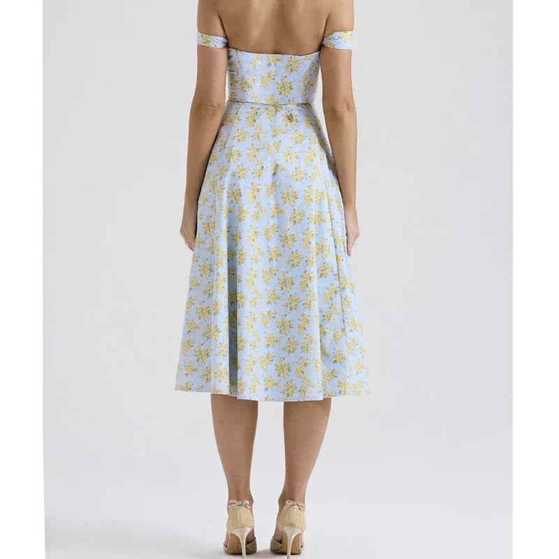 Valenzora | Florales Korsett-Midikleid