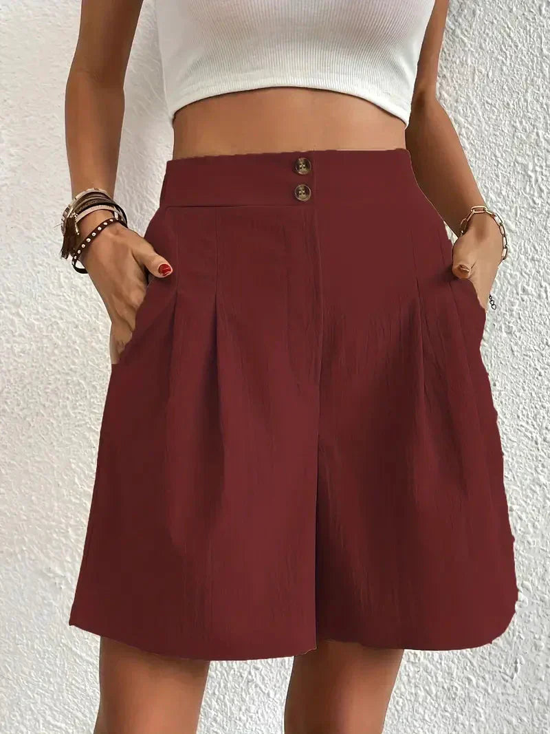 Valenzora | Shorts, slanted pockets, high waist, women's shorts, summer clothing