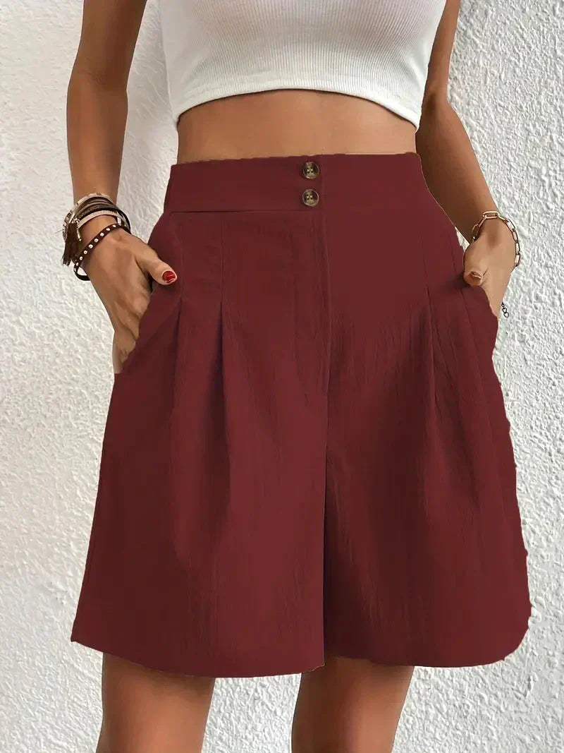 Linen shorts for women