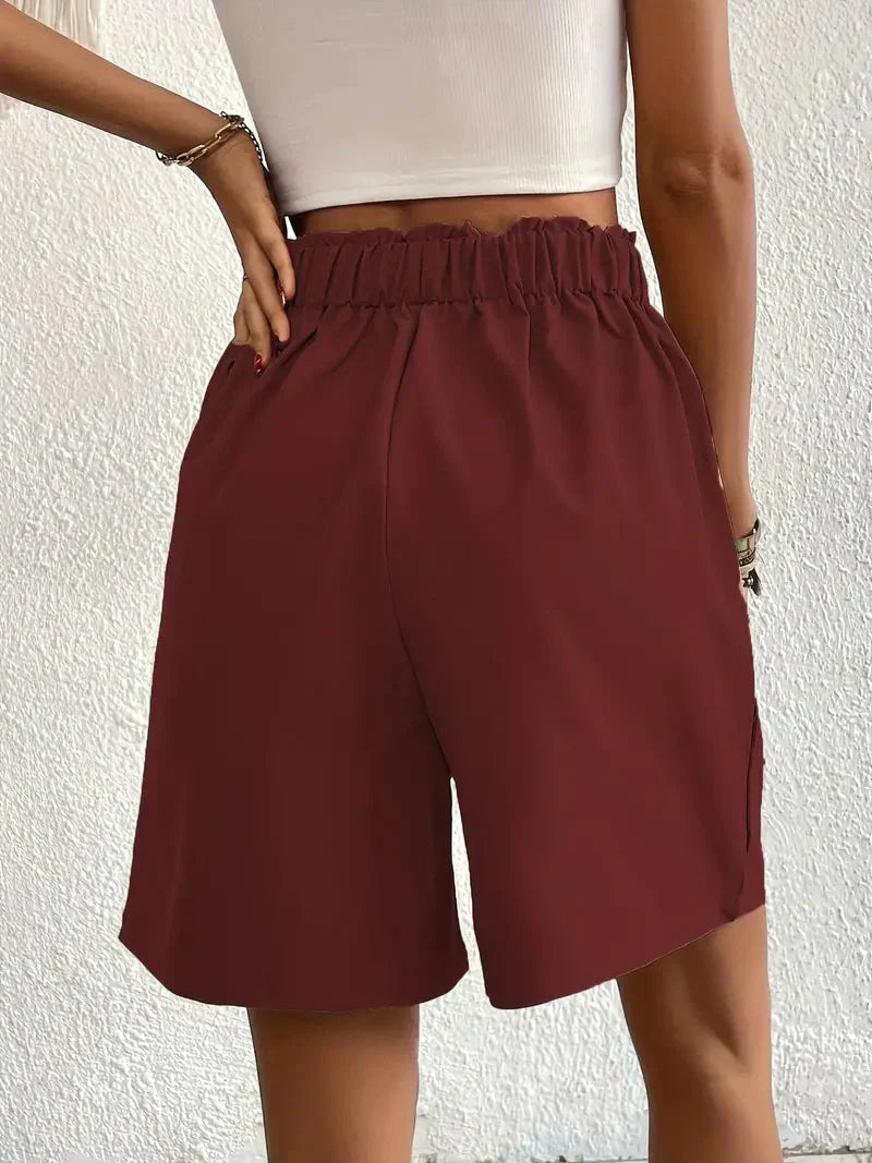 Valenzora | High-waisted linen shorts for women