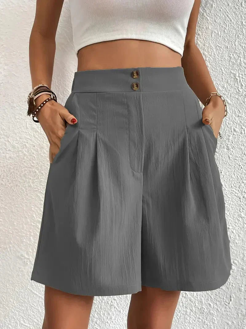 Valenzora | Shorts, slanted pockets, high waist, women's shorts, summer clothing