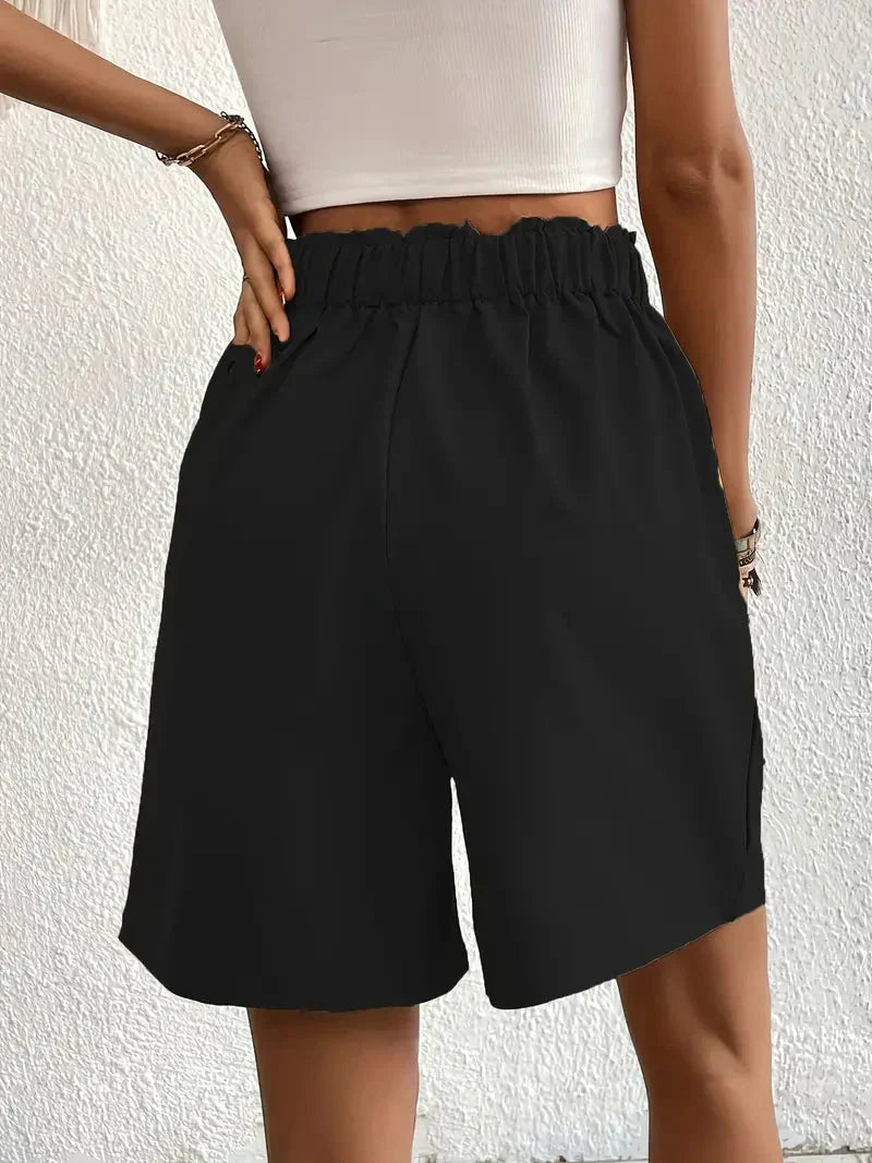 Valenzora | High-waisted linen shorts for women