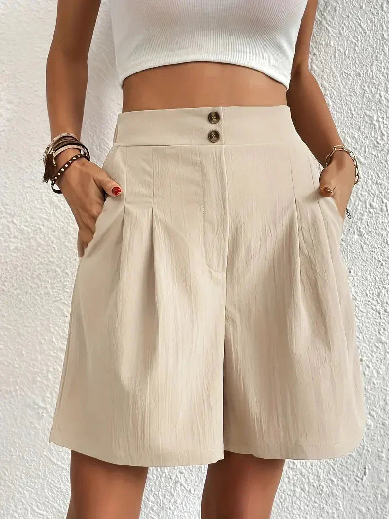 Valenzora | Shorts, slanted pockets, high waist, women's shorts, summer clothing