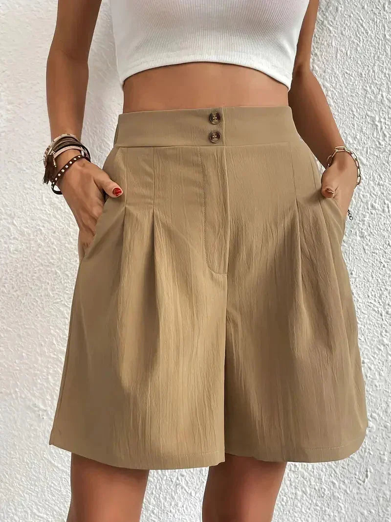 Valenzora | Shorts, slanted pockets, high waist, women's shorts, summer clothing