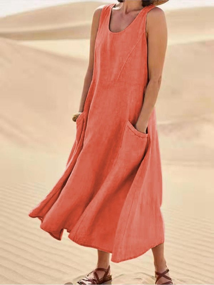 Valenzora | Loose fit Sleeveless Flowing dress Summer dress