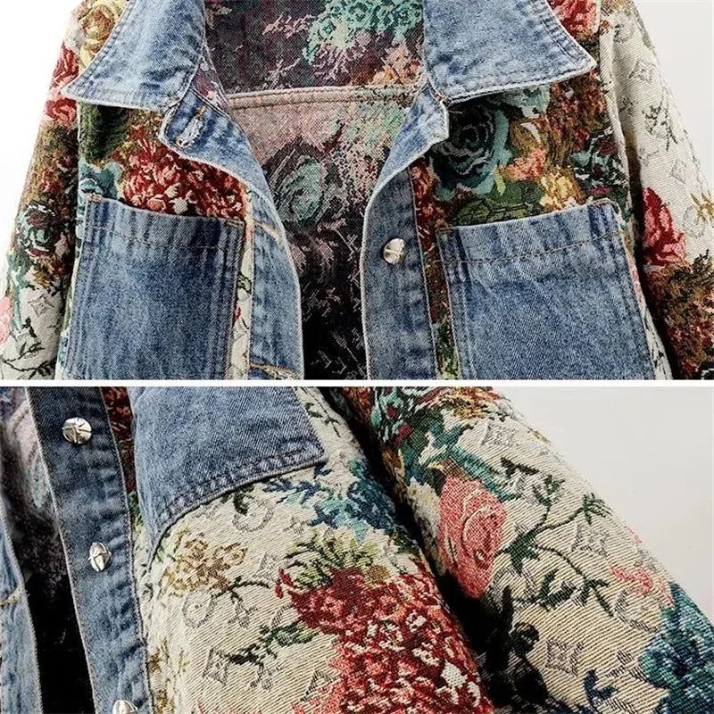 Printed denim jacket