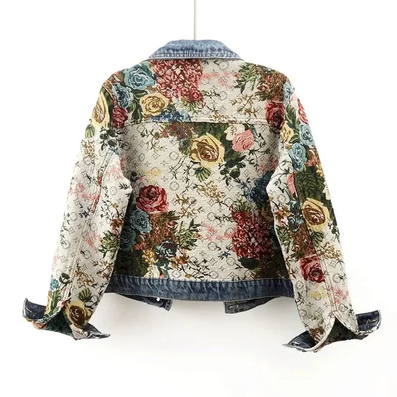 Printed denim jacket