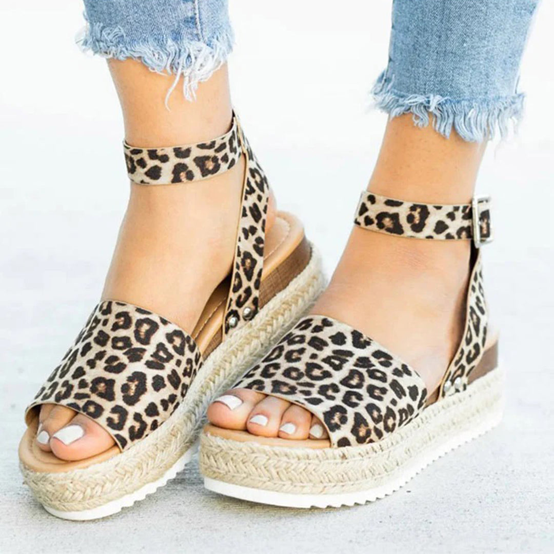 Valenzora | Platform Sandals Espadrille Sole Adjustable Ankle Strap Toe Strap