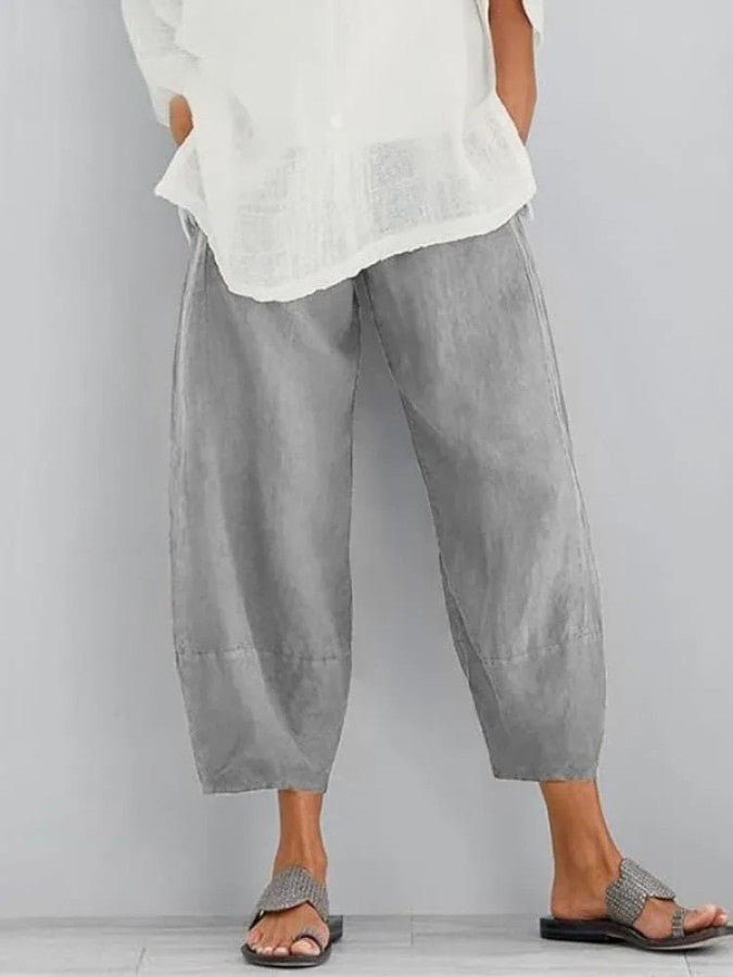 Valenzora | Casual Loose Fit Cotton Trousers for Women in Summer