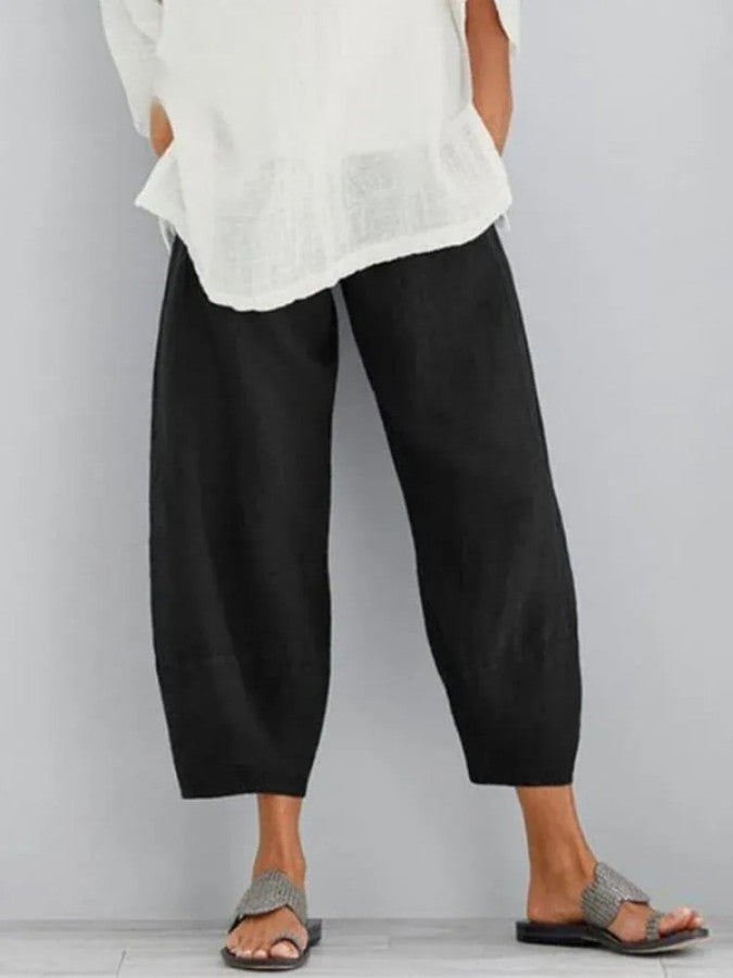 Valenzora | Casual Loose Fit Cotton Trousers for Women in Summer