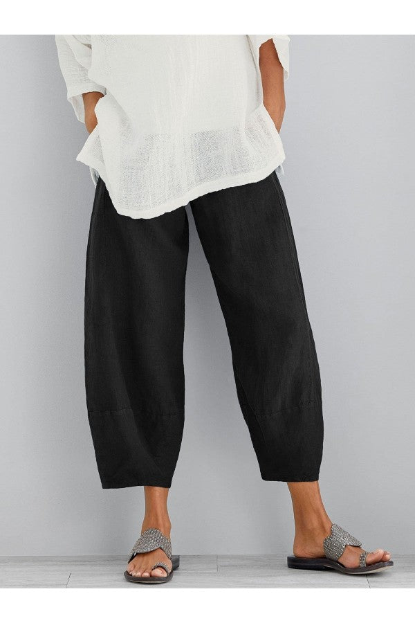 Valenzora | Loose fit ankle-length summer trousers women's trousers