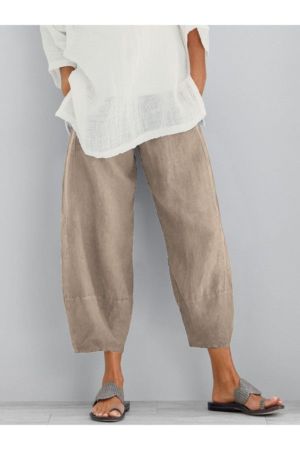 Valenzora | Loose fit ankle-length summer trousers women's trousers