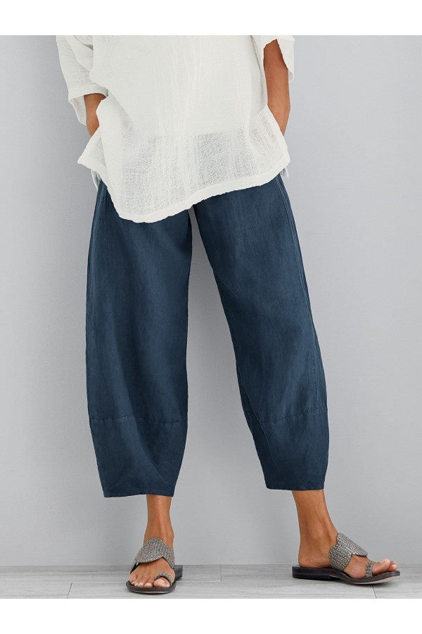 Valenzora | Loose fit ankle-length summer trousers women's trousers
