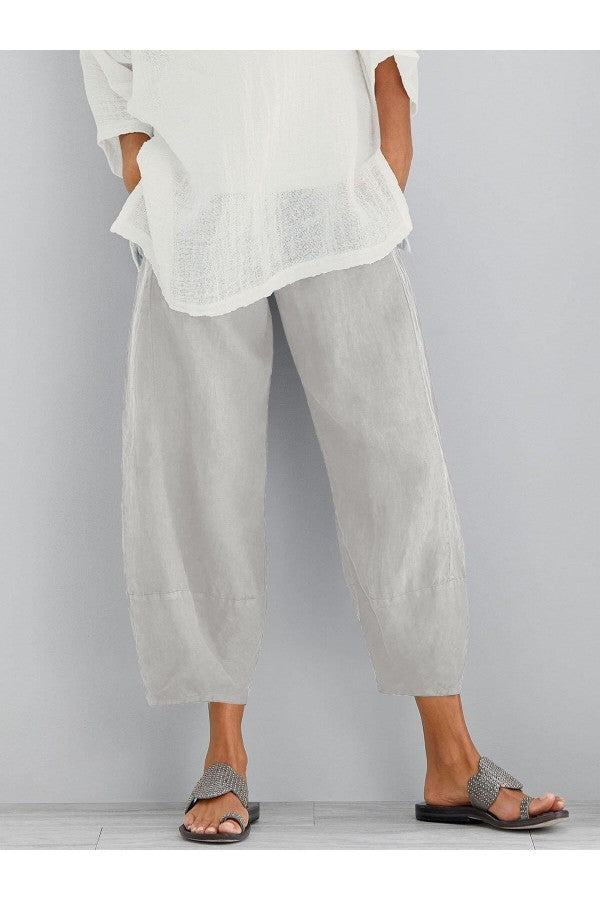 Valenzora | Loose fit ankle-length summer trousers women's trousers