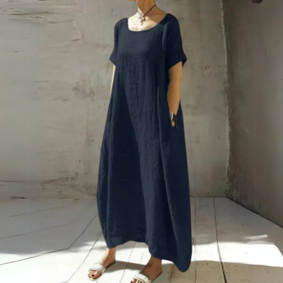 Valenzora | Wide-leg cotton maxi dress, summer dress