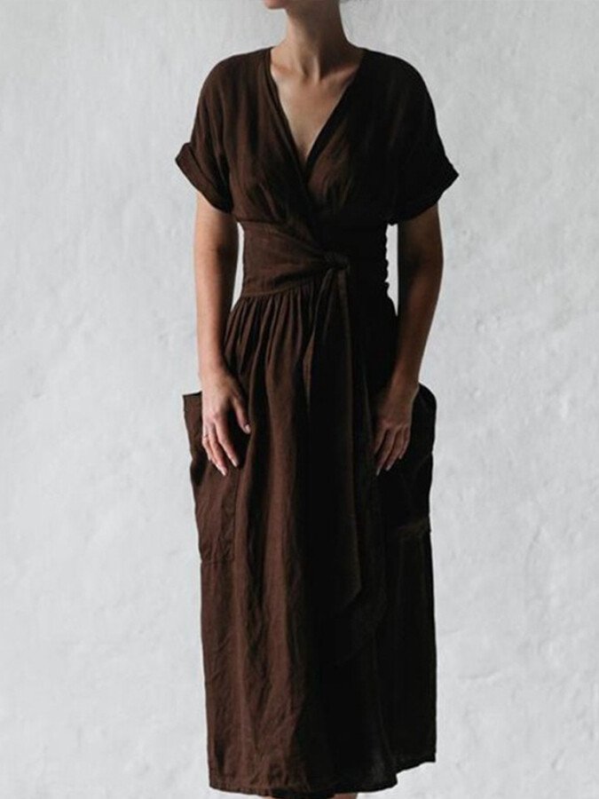 Valenzora | Linen wrap dress
