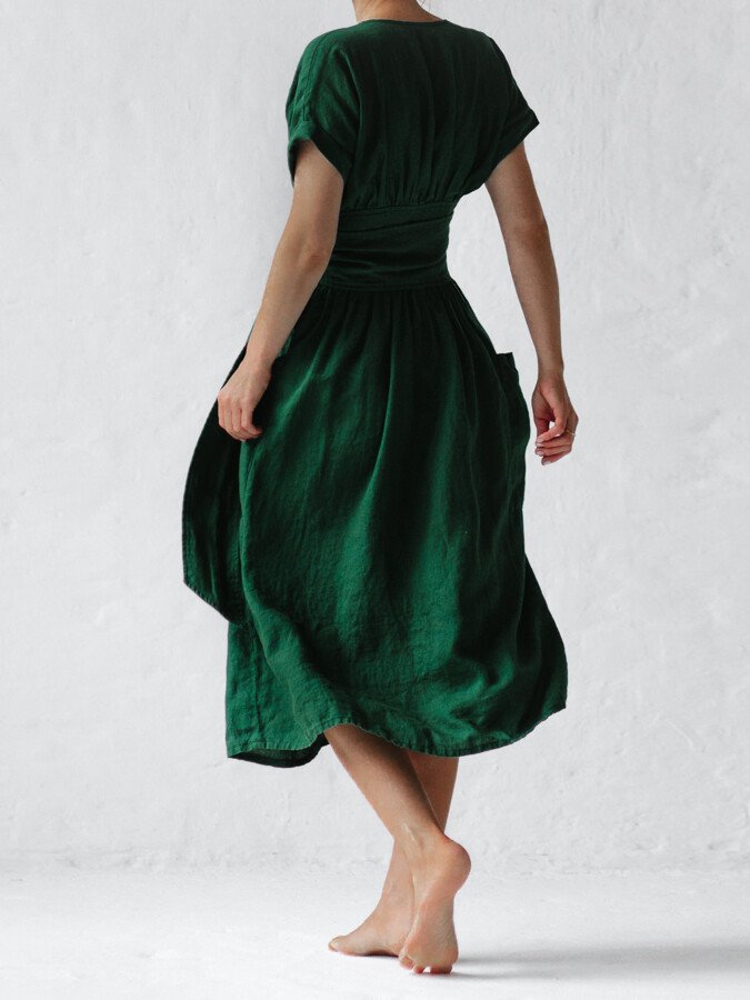 Valenzora | Linen wrap dress