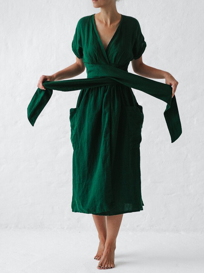 Valenzora | Linen wrap dress