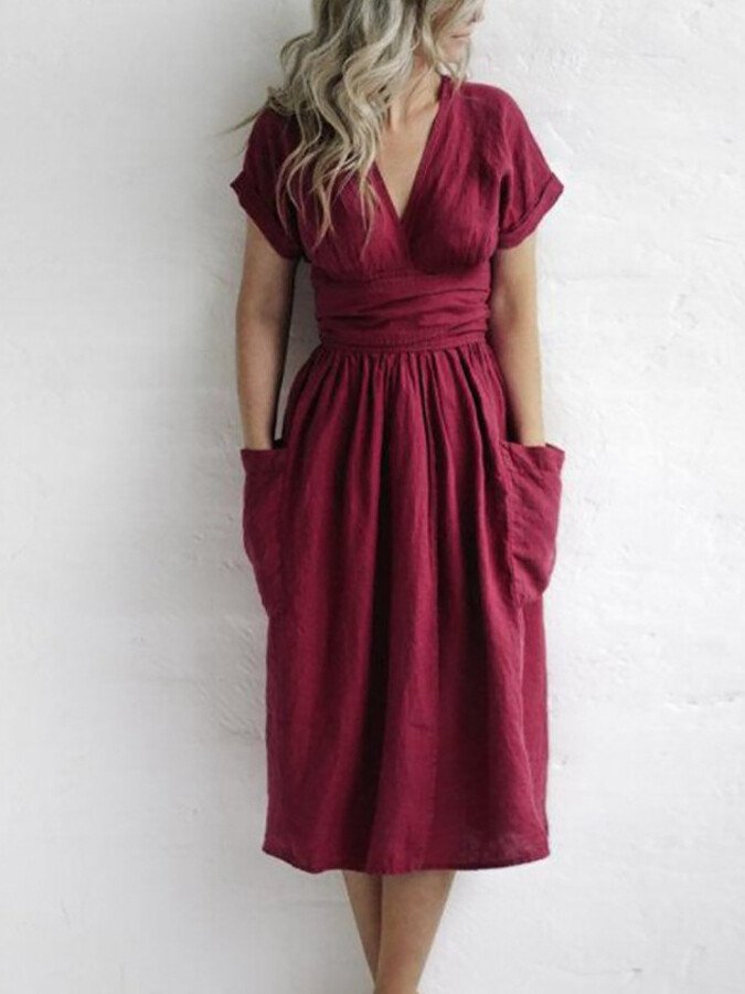 Valenzora | Linen wrap dress