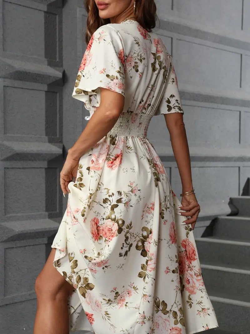 Valenzora | Elegantes Blumenkleid für Frühling und Sommer