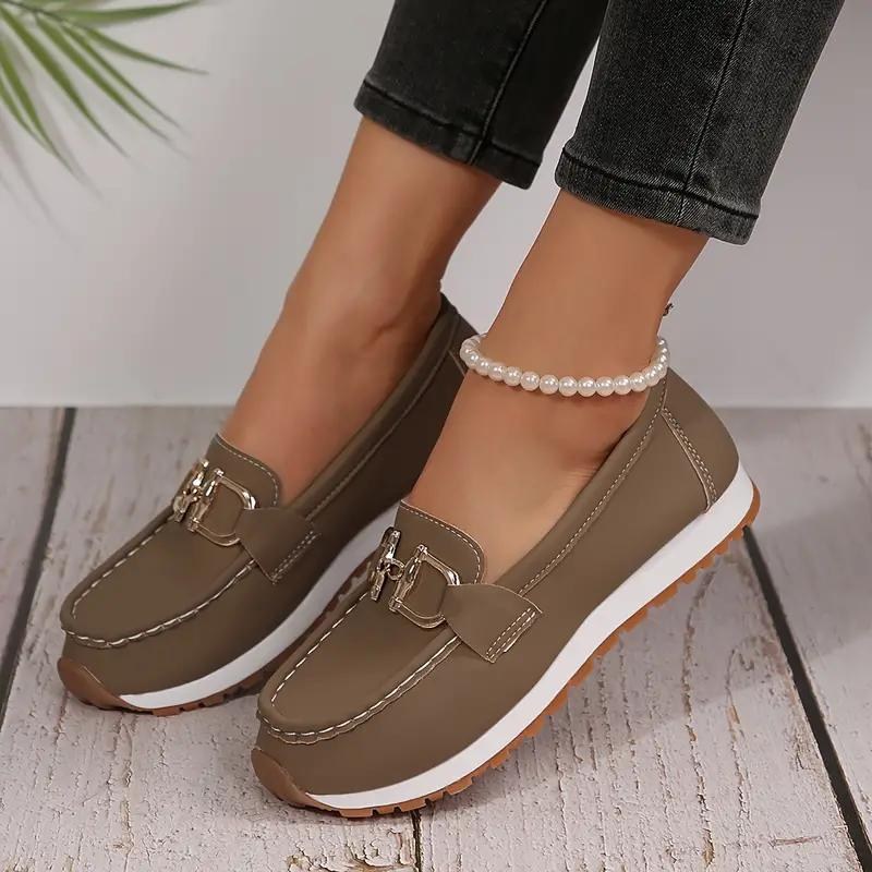 Valenzora | Metallic Buckle Slip-On Hiking Shoes Women's Shoes