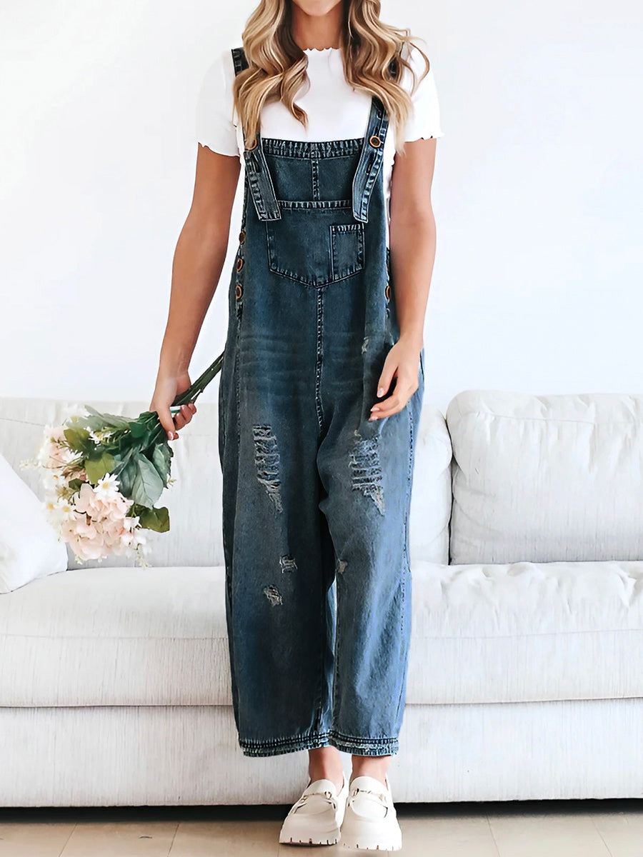 Valenzora | Jeans-Jumpsuit für Damen, Baggy Jeans Overall
