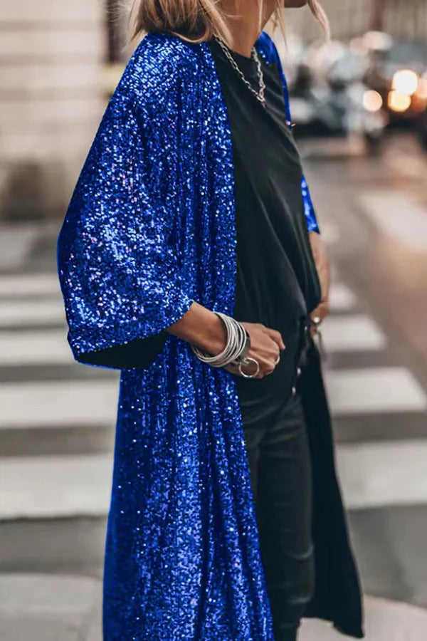 Valenzora | Modischer Pailletten-Cardigan