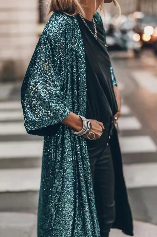 Valenzora | Modischer Pailletten-Cardigan