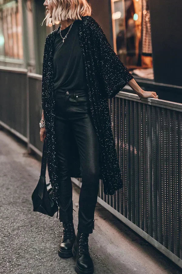 Valenzora | Modischer Pailletten-Cardigan
