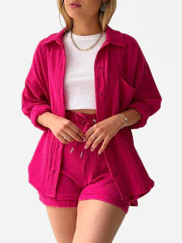 Valenzora | Set Button-front Summer Two-Piece Set Women's Clothing