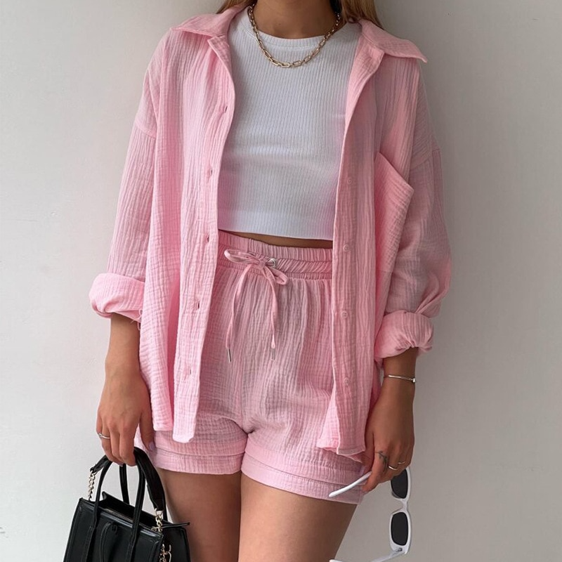 Valenzora | Set Button-front Summer Two-Piece Set Women's Clothing